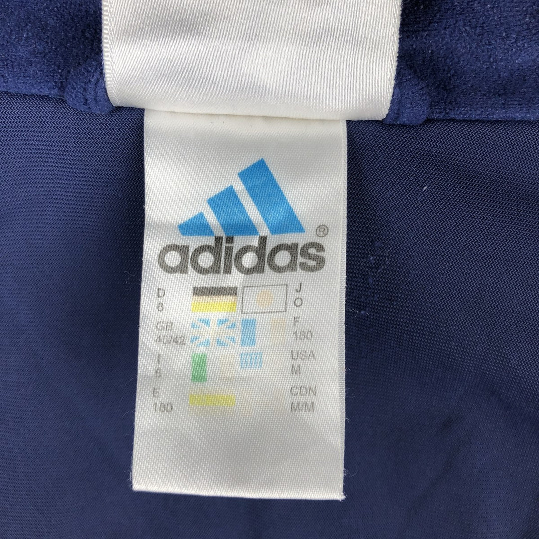90'S Adidas Velour Jersey Track Jacket Men's M Size Vintage polyester navy blue type Vintage Second Hand