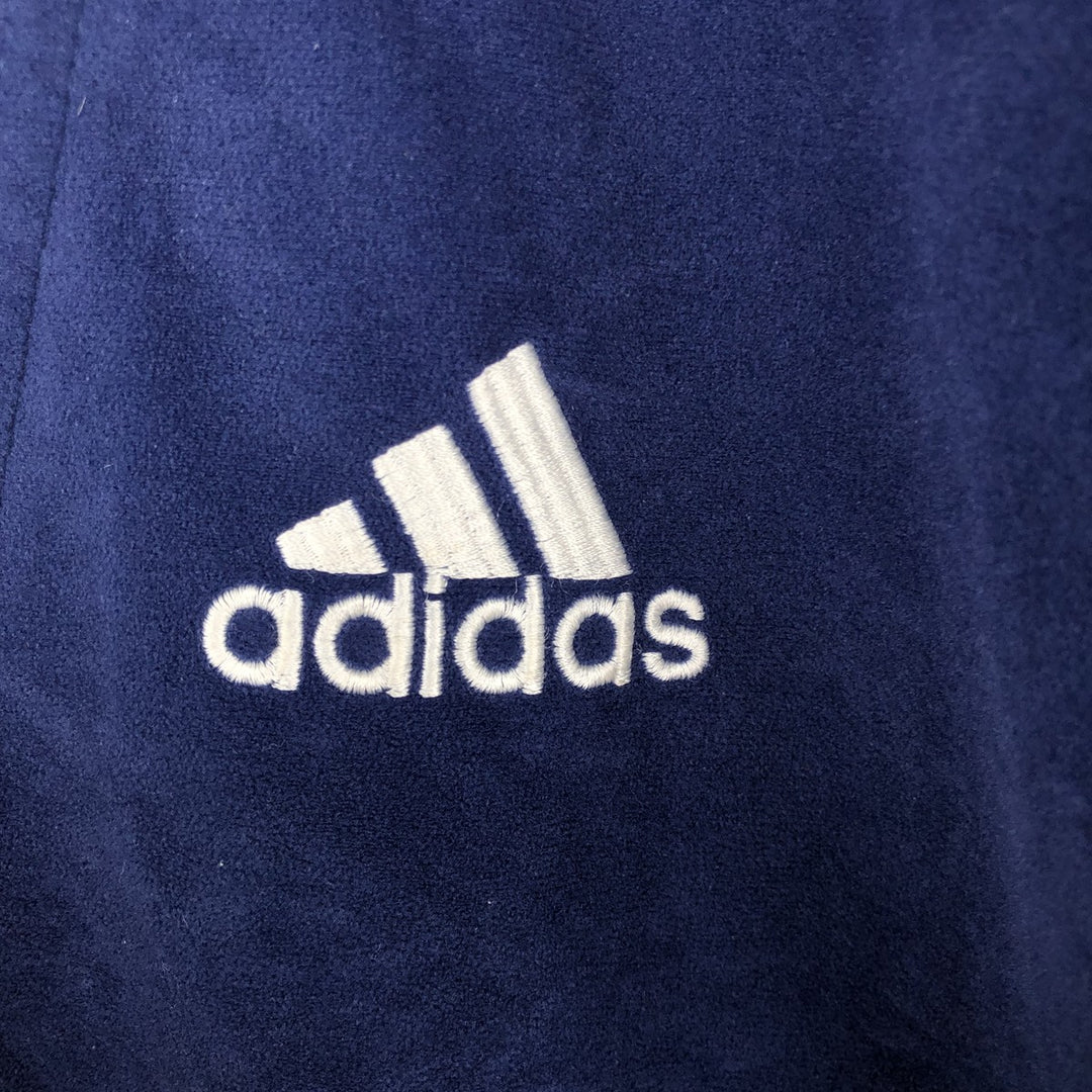 90'S Adidas Velour Jersey Track Jacket Men's M Size Vintage polyester navy blue type Vintage Second Hand