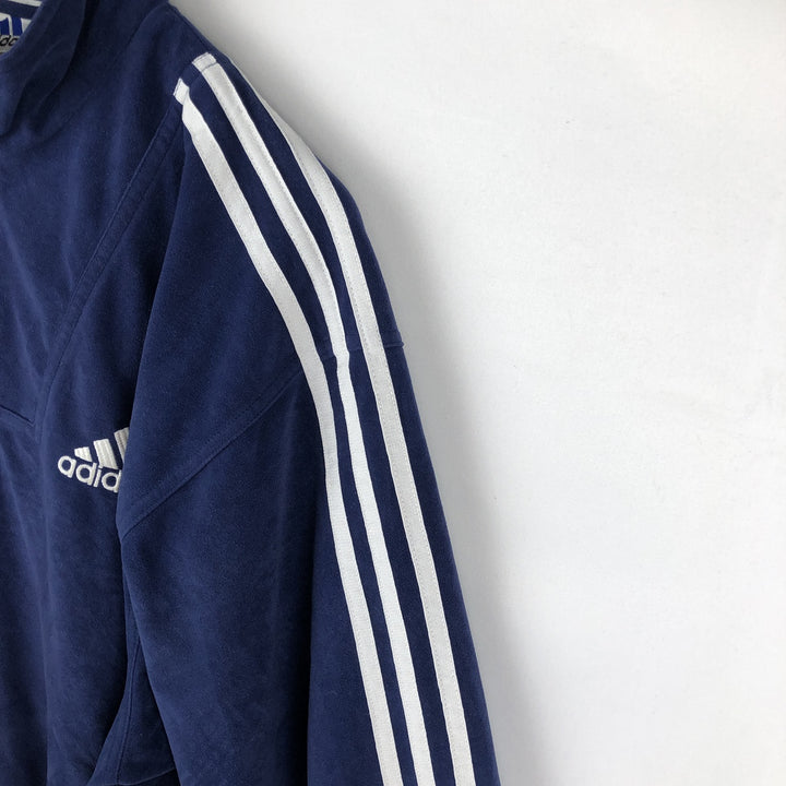 90'S Adidas Velour Jersey Track Jacket Men's M Size Vintage polyester navy blue type Vintage Second Hand