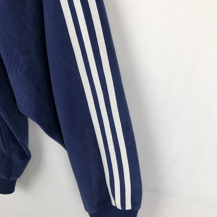 90'S Adidas Velour Jersey Track Jacket Men's M Size Vintage polyester navy blue type Vintage Second Hand