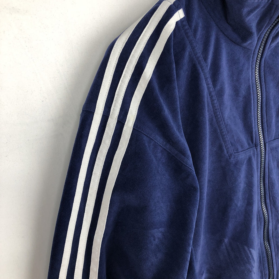 90'S Adidas Velour Jersey Track Jacket Men's M Size Vintage polyester navy blue type Vintage Second Hand