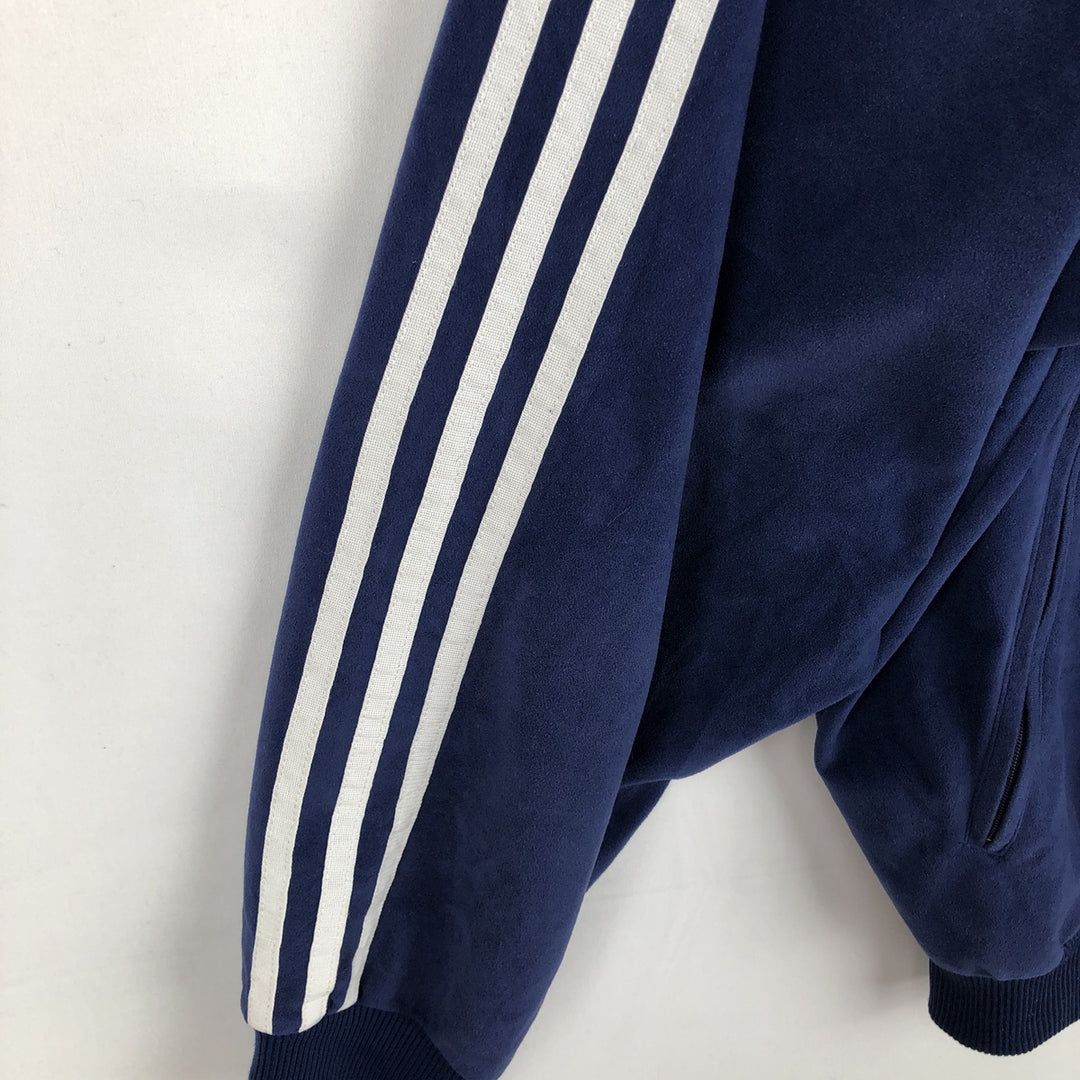 90'S Adidas Velour Jersey Track Jacket Men's M Size Vintage polyester navy blue type Vintage Second Hand