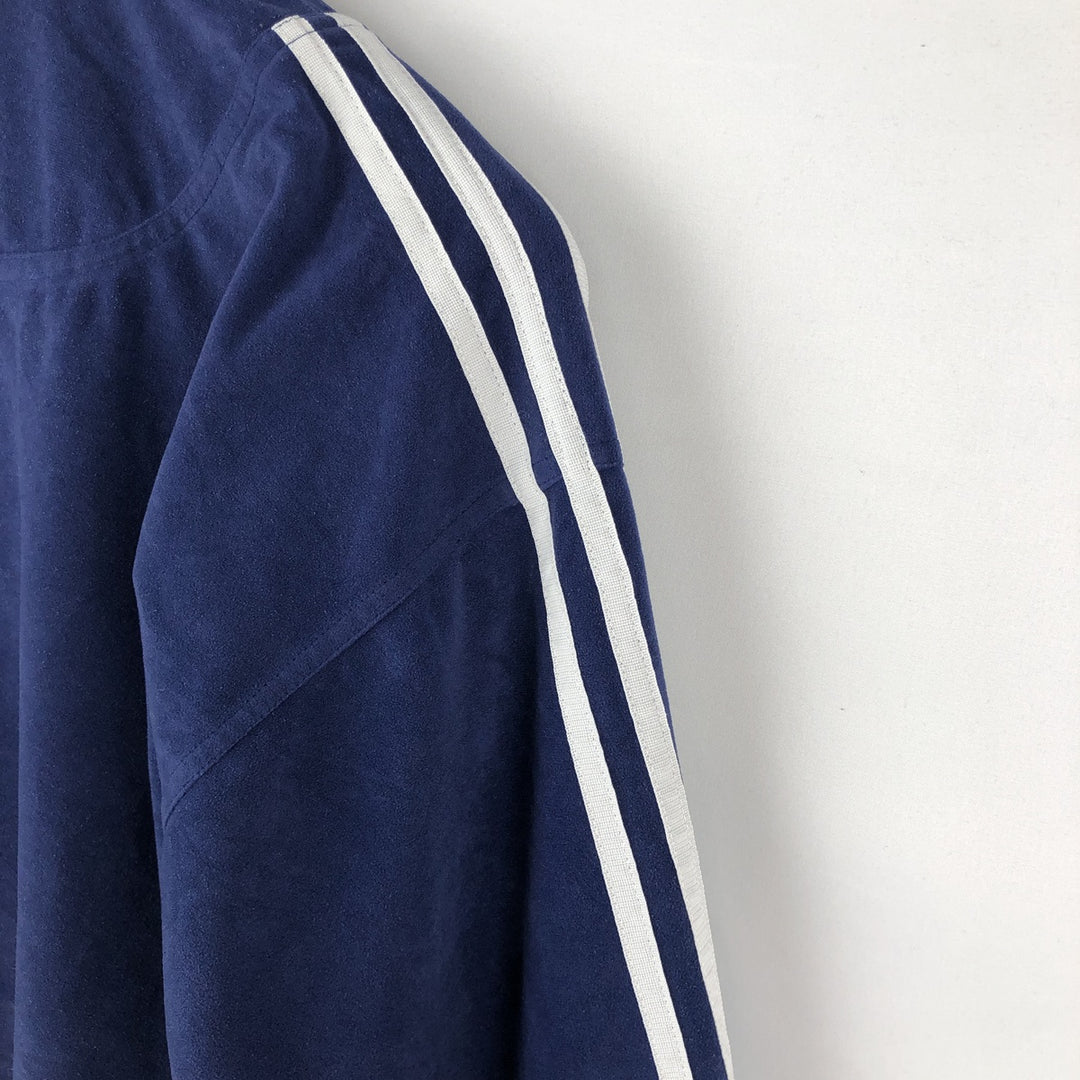 90'S Adidas Velour Jersey Track Jacket Men's M Size Vintage polyester navy blue type Vintage Second Hand