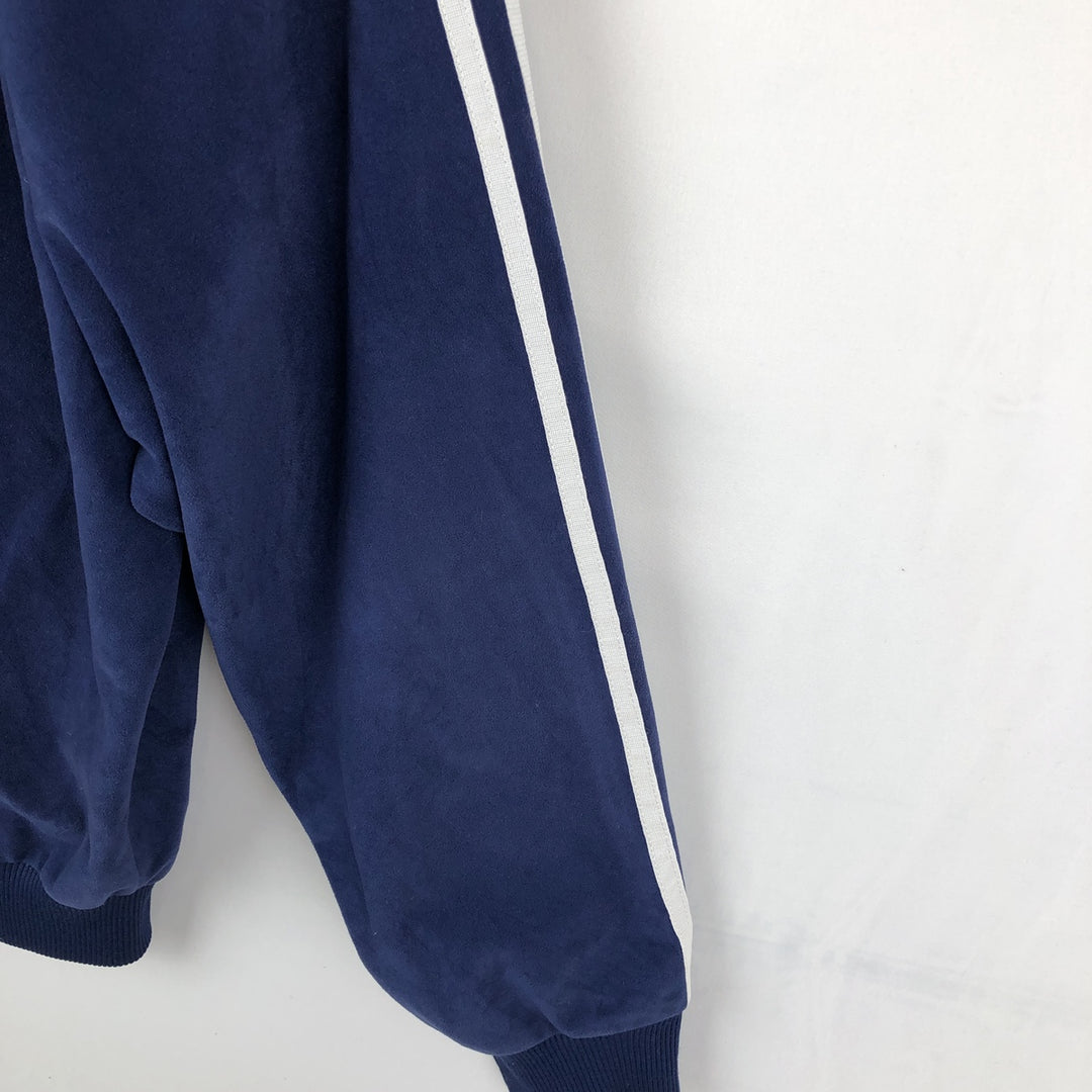 90'S Adidas Velour Jersey Track Jacket Men's M Size Vintage polyester navy blue type Vintage Second Hand