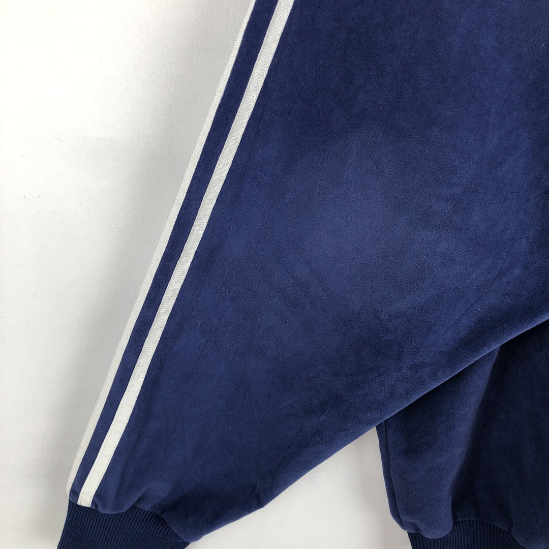 90'S Adidas Velour Jersey Track Jacket Men's M Size Vintage polyester navy blue type Vintage Second Hand