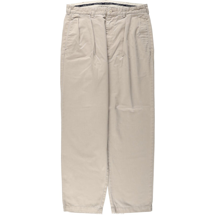 Ralph Lauren POLO RALPH LAUREN Chino Pants, Two-Pleat, Men's Size W34 (approx.) cotton Beige type Vintage Second Hand