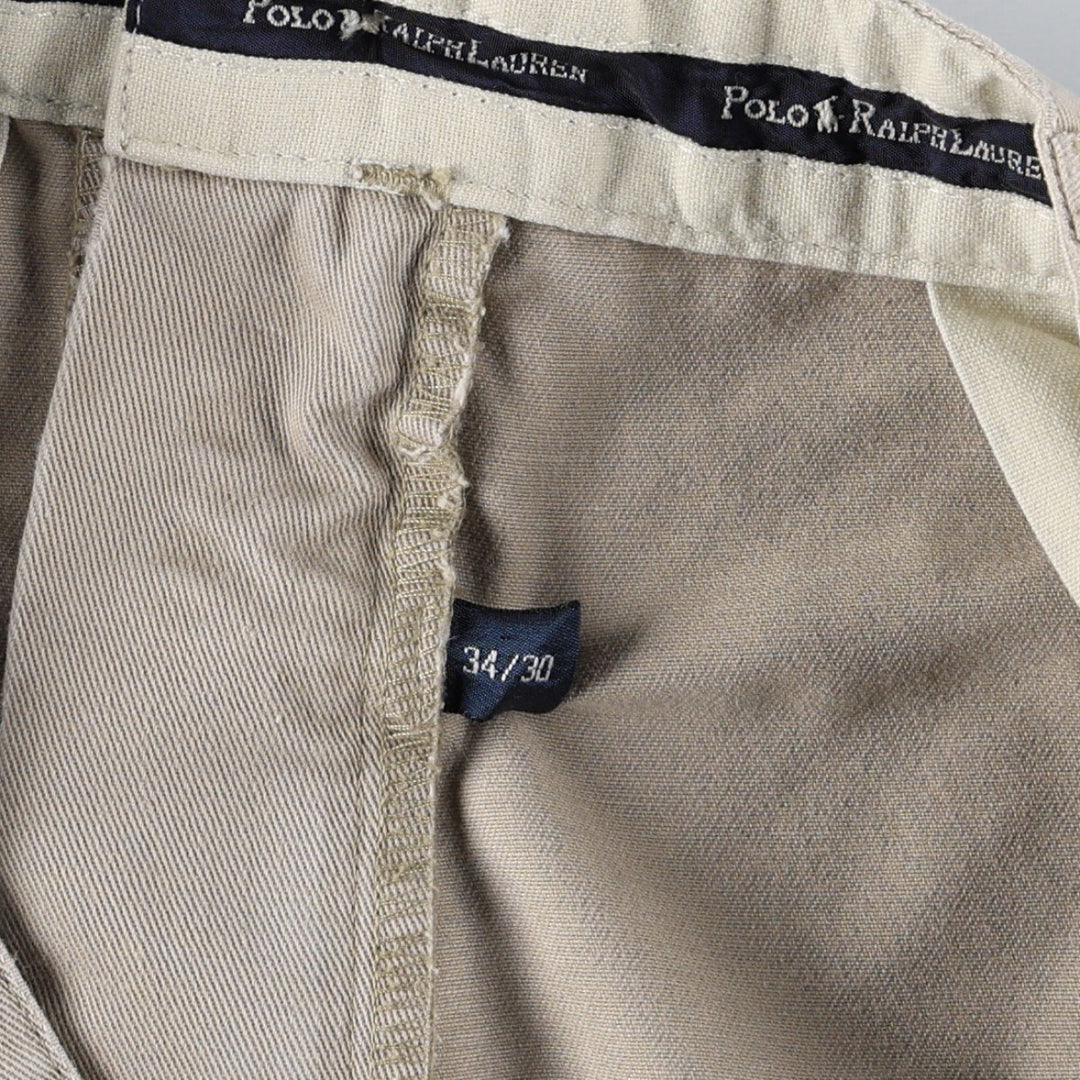 Ralph Lauren POLO RALPH LAUREN Chino Pants, Two-Pleat, Men's Size W34 (approx.) cotton Beige type Vintage Second Hand