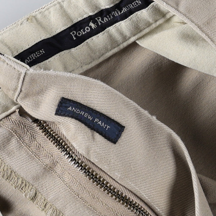 Ralph Lauren POLO RALPH LAUREN Chino Pants, Two-Pleat, Men's Size W34 (approx.) cotton Beige type Vintage Second Hand
