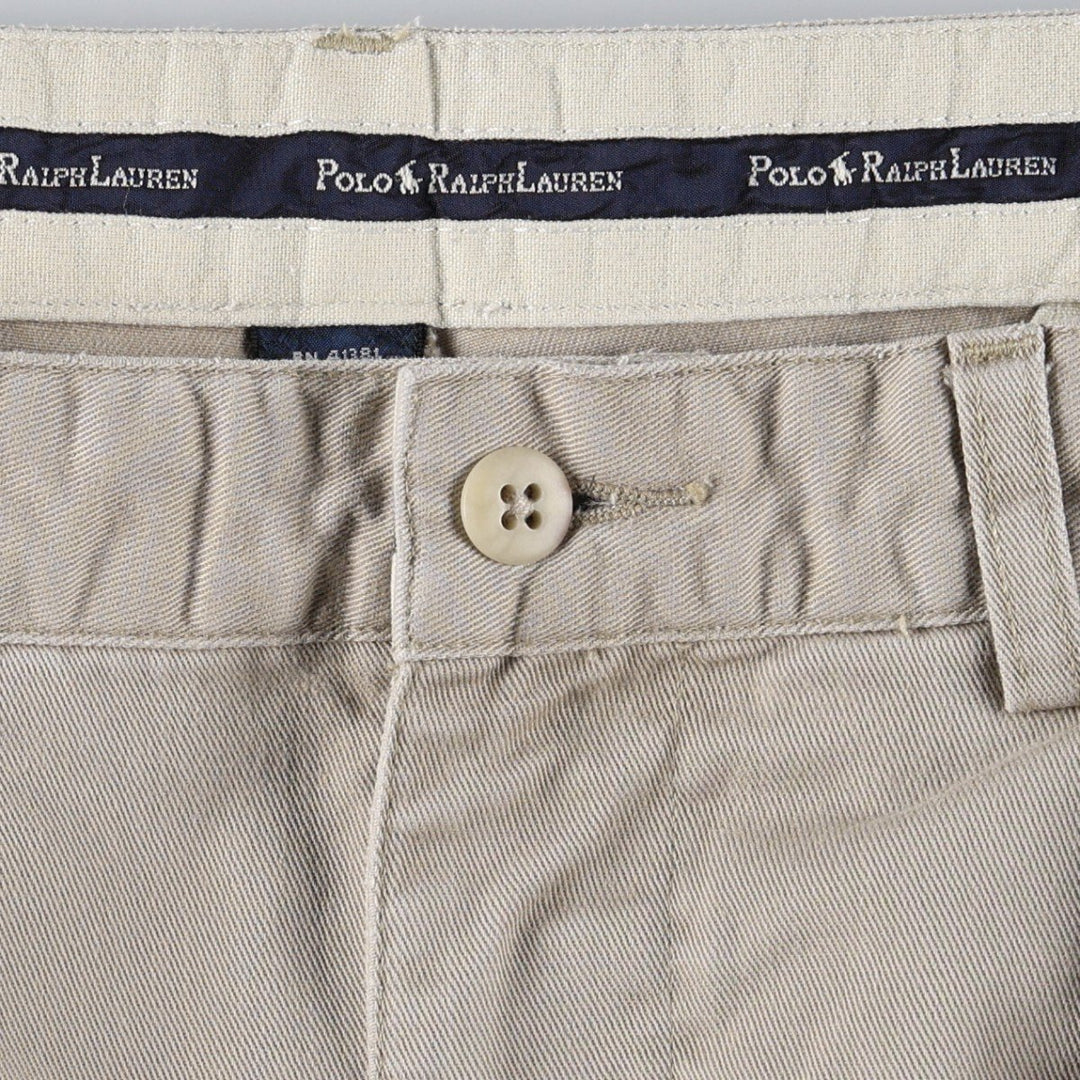 Ralph Lauren POLO RALPH LAUREN Chino Pants, Two-Pleat, Men's Size W34 (approx.) cotton Beige type Vintage Second Hand