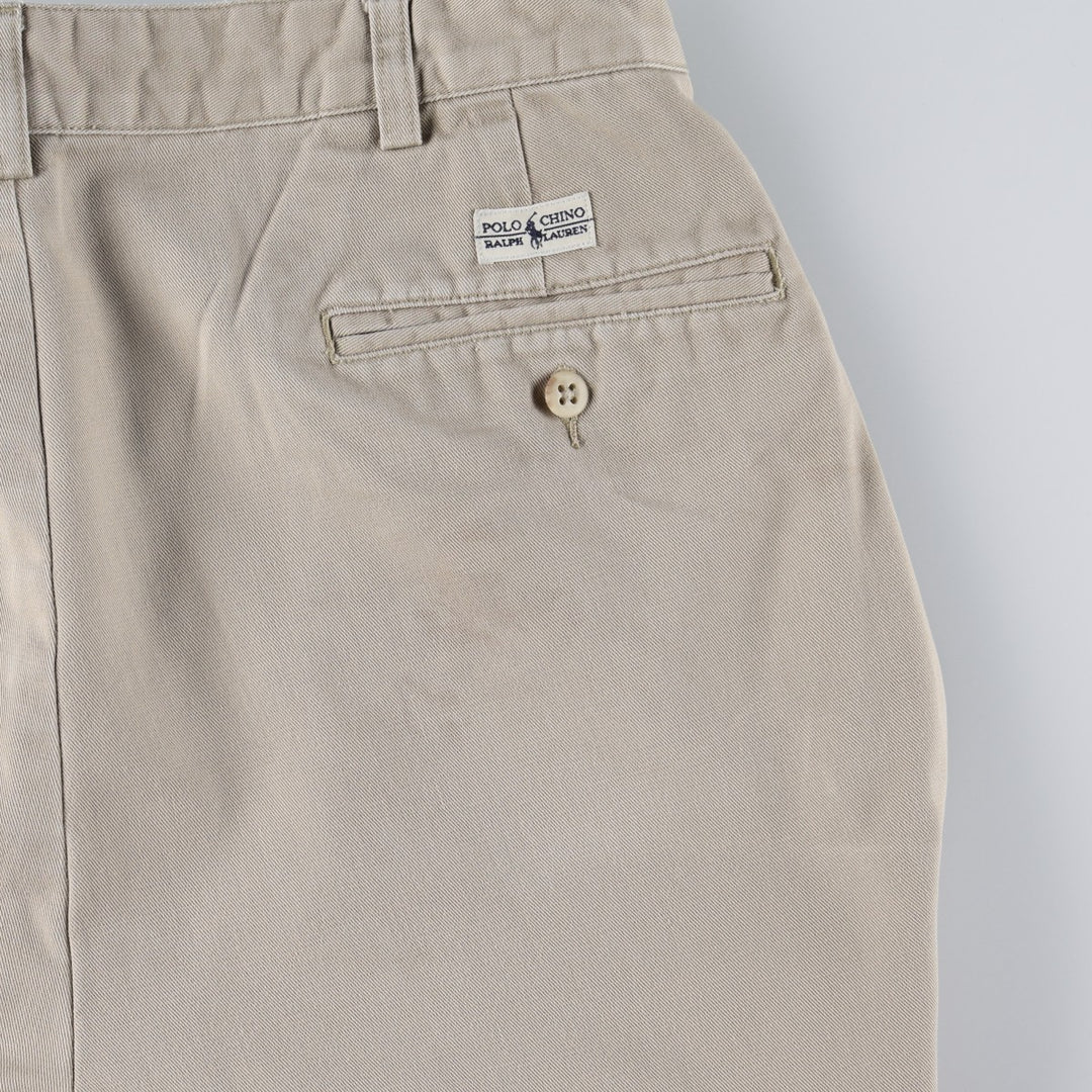 Ralph Lauren POLO RALPH LAUREN Chino Pants, Two-Pleat, Men's Size W34 (approx.) cotton Beige type Vintage Second Hand