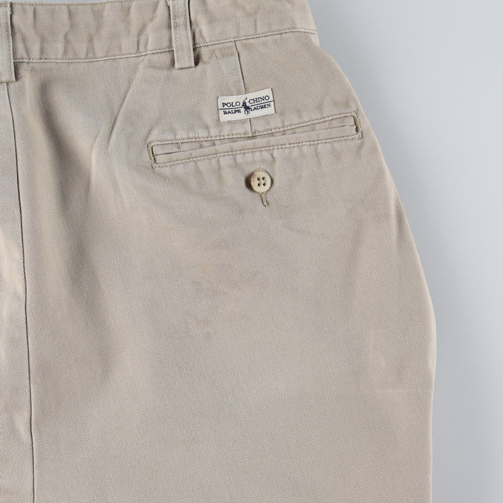 Ralph Lauren POLO RALPH LAUREN Chino Pants, Two-Pleat, Men's Size W34 (approx.) cotton Beige type Vintage Second Hand