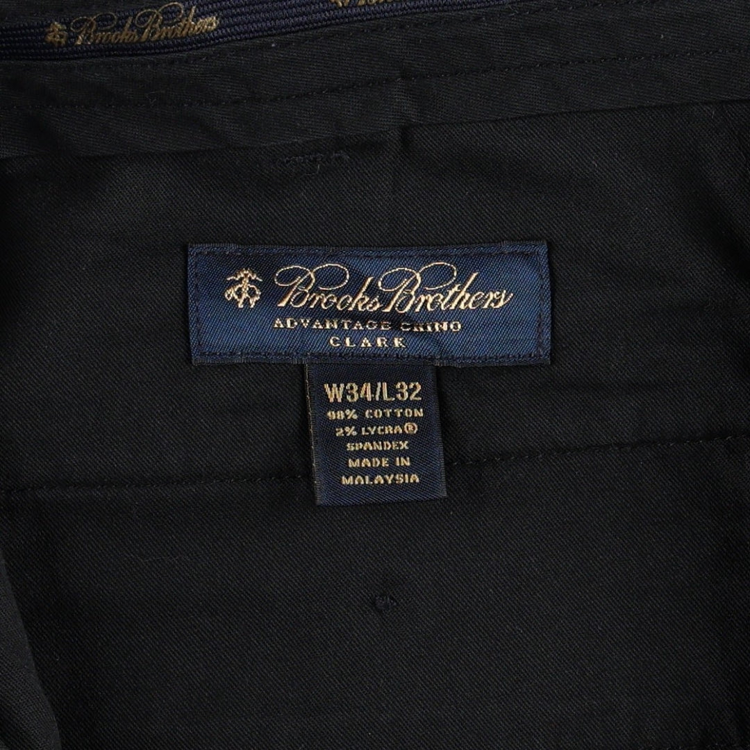 Brooks Brothers ADVANTAGE CHINO CLARK Chino Pants, Men's W35 (approx.) cotton navy blue type Vintage Second Hand