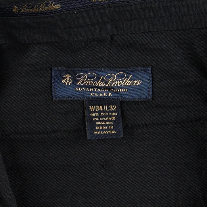 Brooks Brothers ADVANTAGE CHINO CLARK Chino Pants, Men's W35 (approx.) cotton navy blue type Vintage Second Hand
