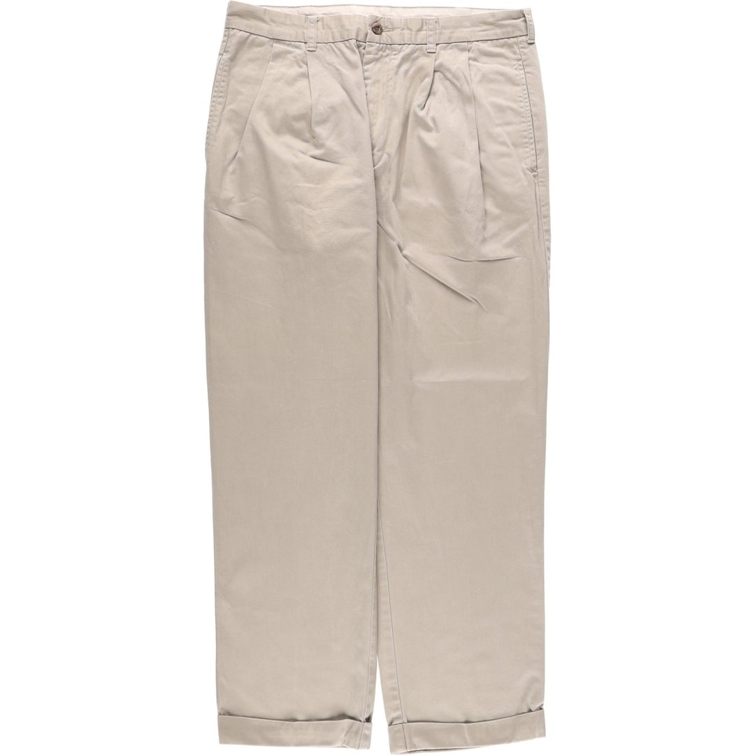 Brooks Brothers Two-pleat Chino Pants, Men's, Size W35 cotton Beige type Vintage Second Hand