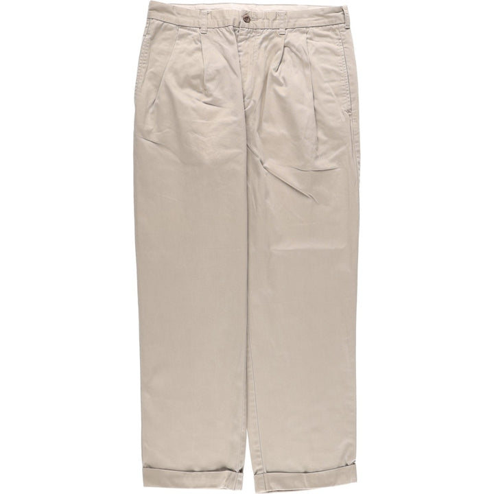 Brooks Brothers Two-pleat Chino Pants, Men's, Size W35 cotton Beige type Vintage Second Hand