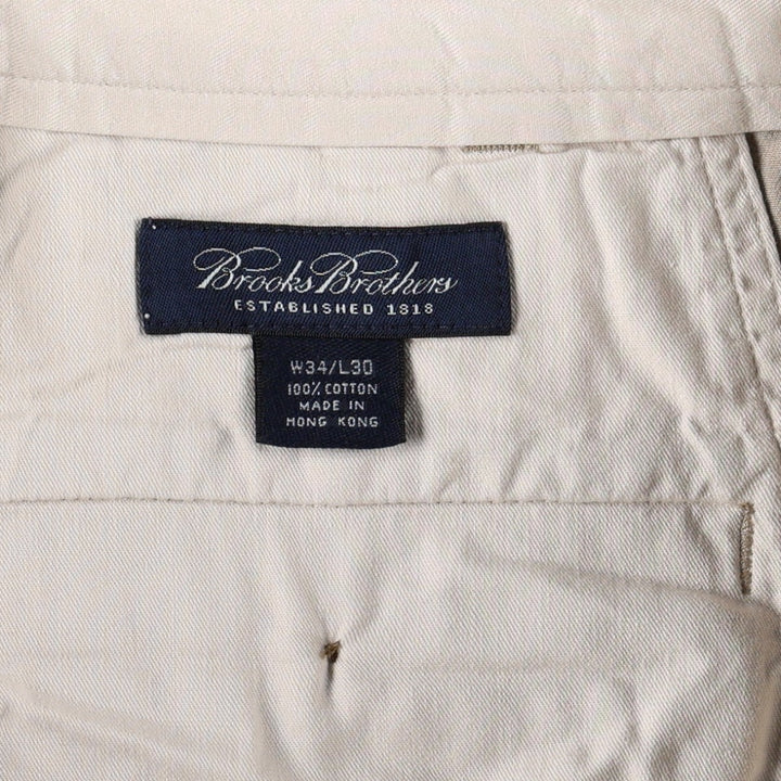 Brooks Brothers Two-pleat Chino Pants, Men's, Size W35 cotton Beige type Vintage Second Hand
