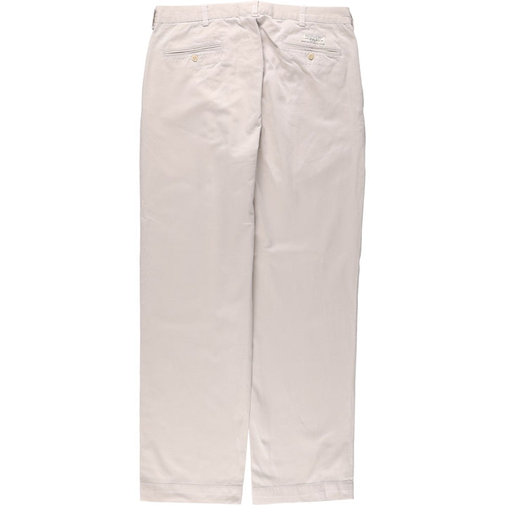 Ralph Lauren POLO by Ralph Lauren ANDREW PANT, two-pleat chino pants, men's, W35 equivalent cotton Beige type Vintage Second Hand