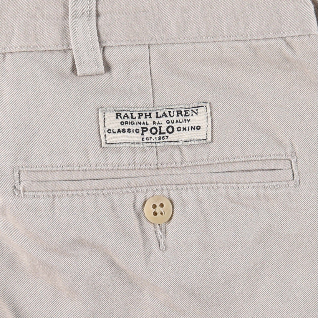 Ralph Lauren POLO by Ralph Lauren ANDREW PANT, two-pleat chino pants, men's, W35 equivalent cotton Beige type Vintage Second Hand