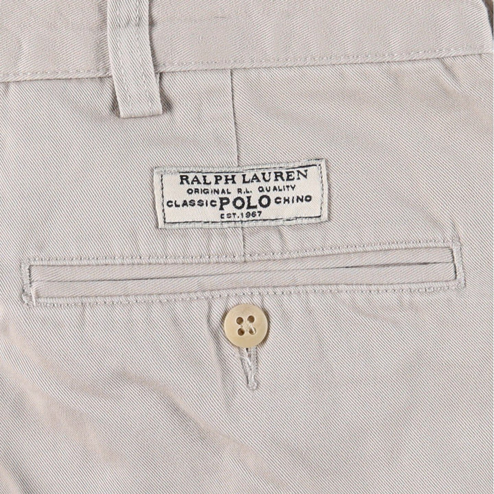 Ralph Lauren POLO by Ralph Lauren ANDREW PANT, two-pleat chino pants, men's, W35 equivalent cotton Beige type Vintage Second Hand