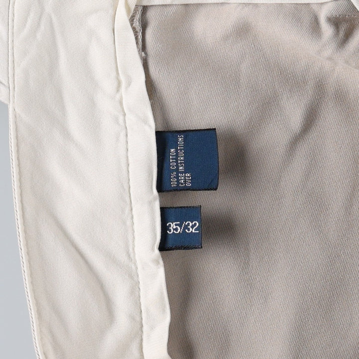 Ralph Lauren POLO by Ralph Lauren ANDREW PANT, two-pleat chino pants, men's, W35 equivalent cotton Beige type Vintage Second Hand