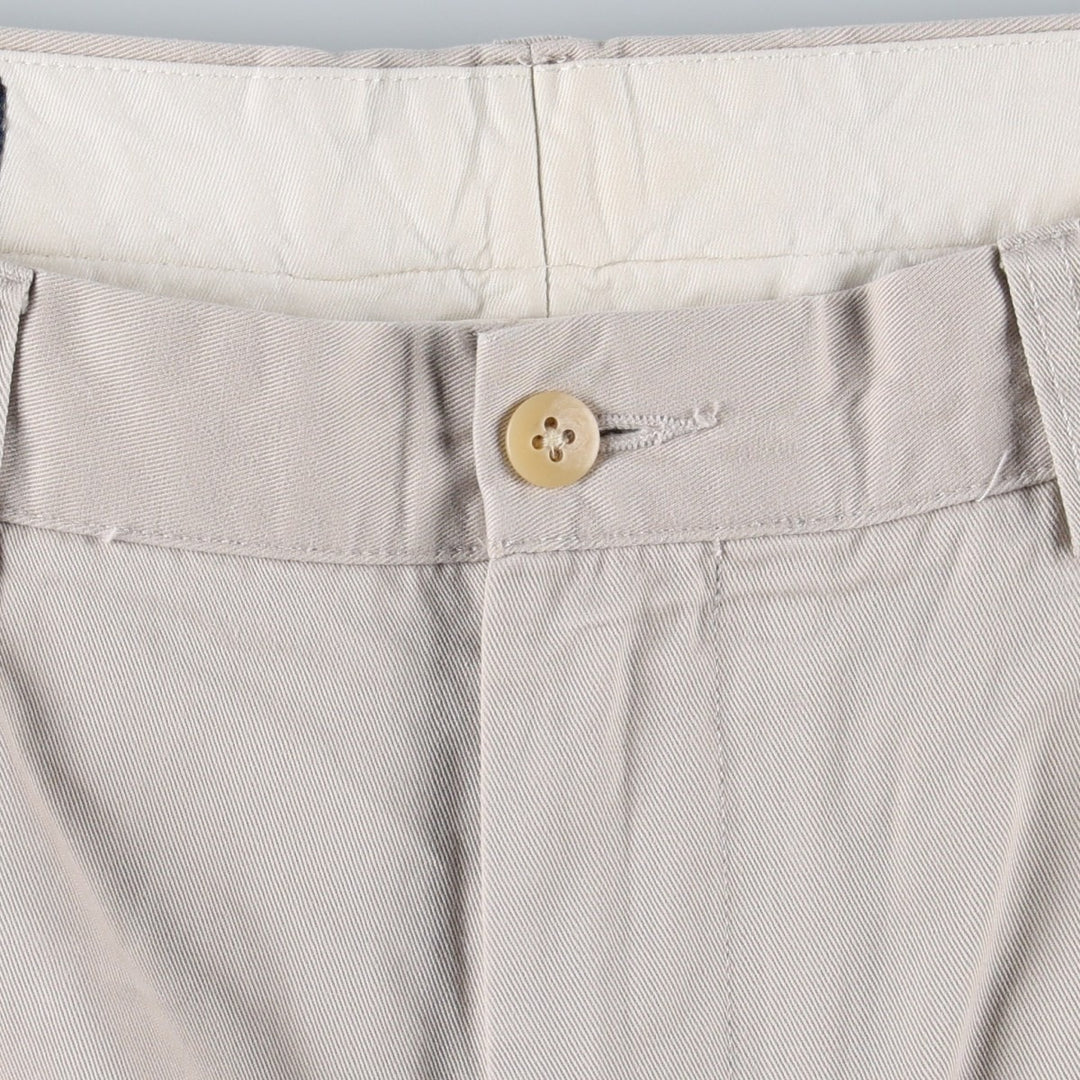 Ralph Lauren POLO by Ralph Lauren ANDREW PANT, two-pleat chino pants, men's, W35 equivalent cotton Beige type Vintage Second Hand