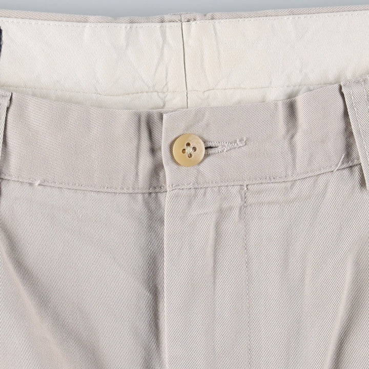 Ralph Lauren POLO by Ralph Lauren ANDREW PANT, two-pleat chino pants, men's, W35 equivalent cotton Beige type Vintage Second Hand