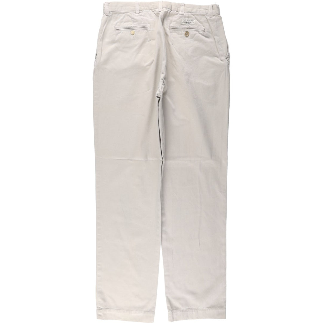 Ralph Lauren POLO by Ralph Lauren PROSPECT PANT Two-Pleat Chino Pants Men's W34 (approx.) cotton ivory Vintage Second Hand