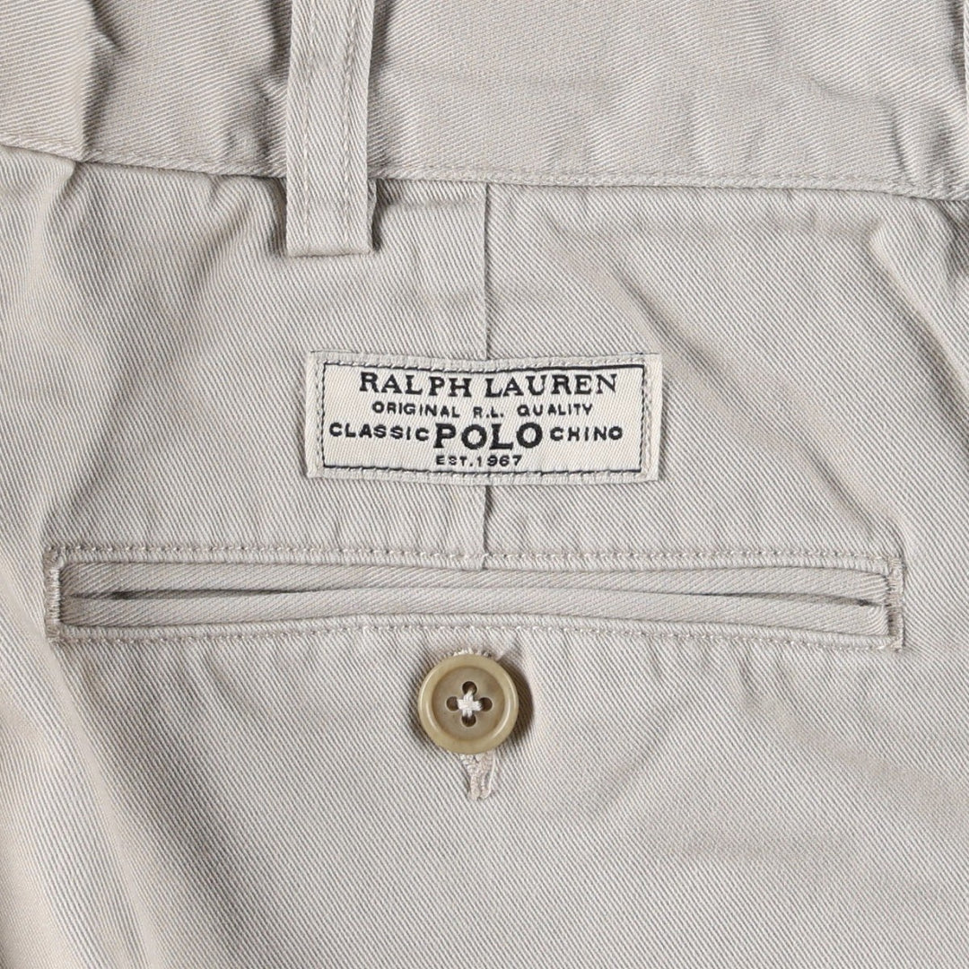 Ralph Lauren POLO by Ralph Lauren PROSPECT PANT Two-Pleat Chino Pants Men's W34 (approx.) cotton ivory Vintage Second Hand