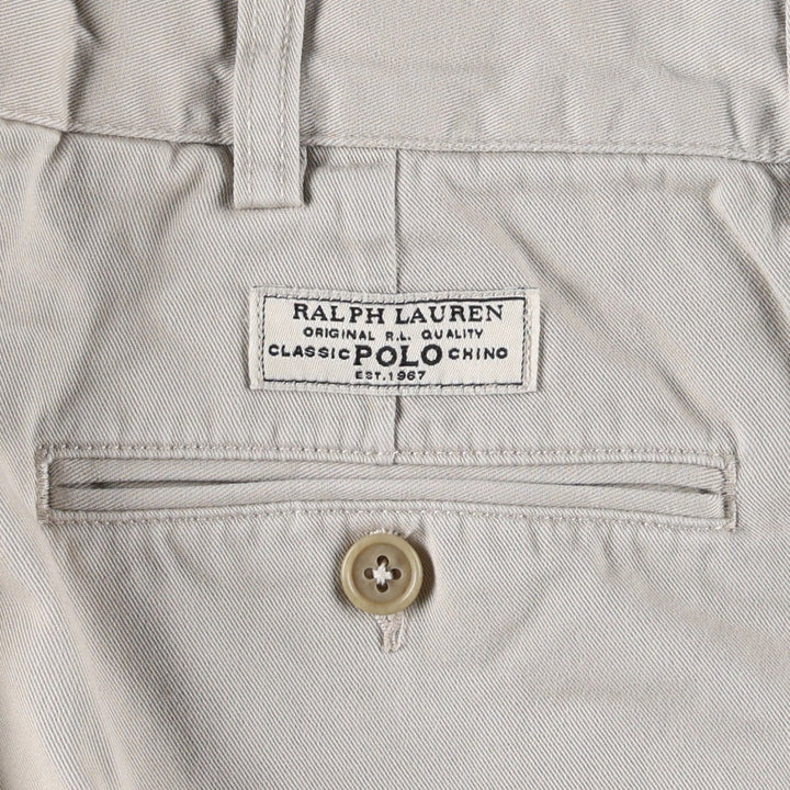 Ralph Lauren POLO by Ralph Lauren PROSPECT PANT Two-Pleat Chino Pants Men's W34 (approx.) cotton ivory Vintage Second Hand