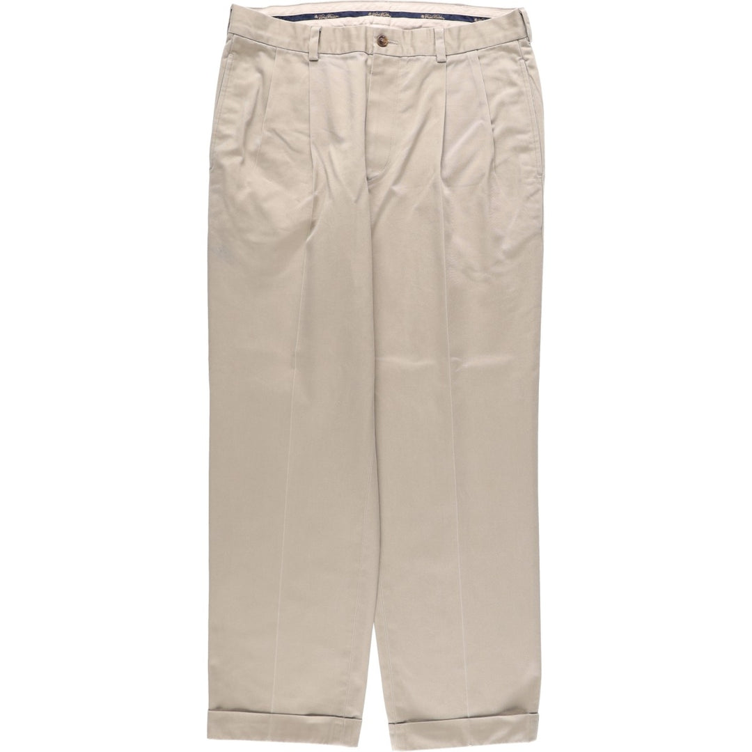 Brooks Brothers ADVANTAGE CHINO THOMPSON Two-Pleated Chino Pants, Men's, Size W34 cotton Beige type Vintage Second Hand