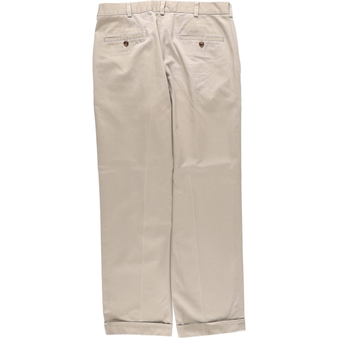 Brooks Brothers ADVANTAGE CHINO THOMPSON Two-Pleated Chino Pants, Men's, Size W34 cotton Beige type Vintage Second Hand