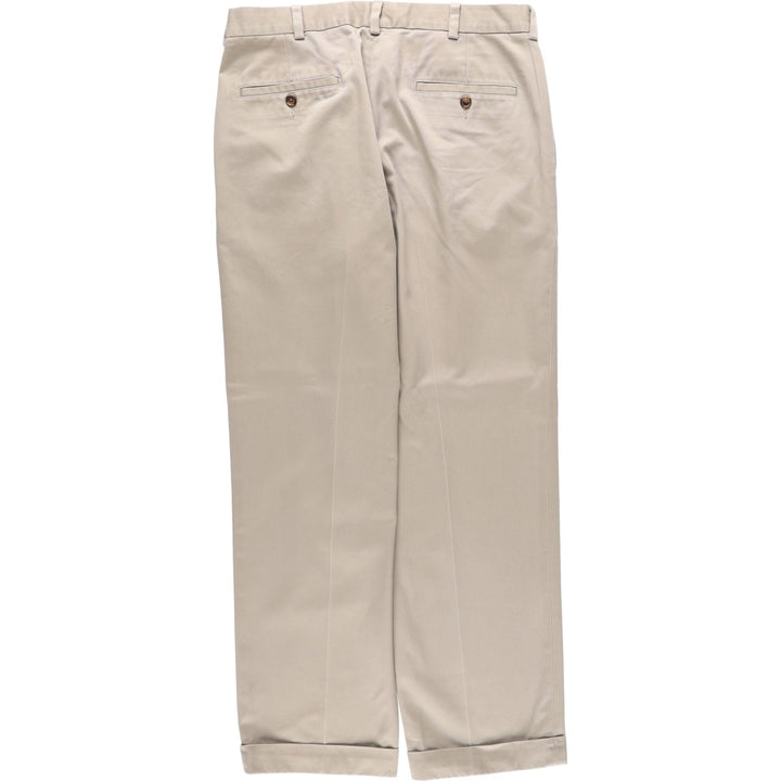 Brooks Brothers ADVANTAGE CHINO THOMPSON Two-Pleated Chino Pants, Men's, Size W34 cotton Beige type Vintage Second Hand