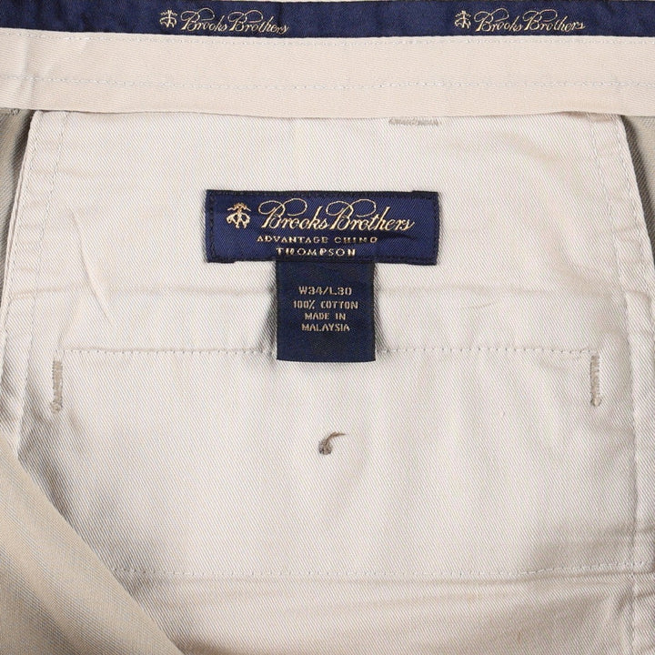 Brooks Brothers ADVANTAGE CHINO THOMPSON Two-Pleated Chino Pants, Men's, Size W34 cotton Beige type Vintage Second Hand