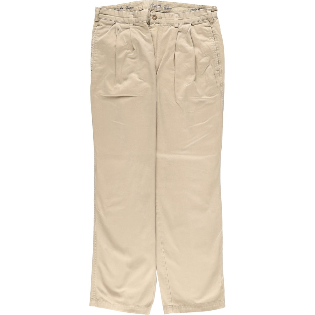 Brooks Brothers Two-pleat Chino Pants, Men's, Size W35 cotton Beige type Vintage Second Hand