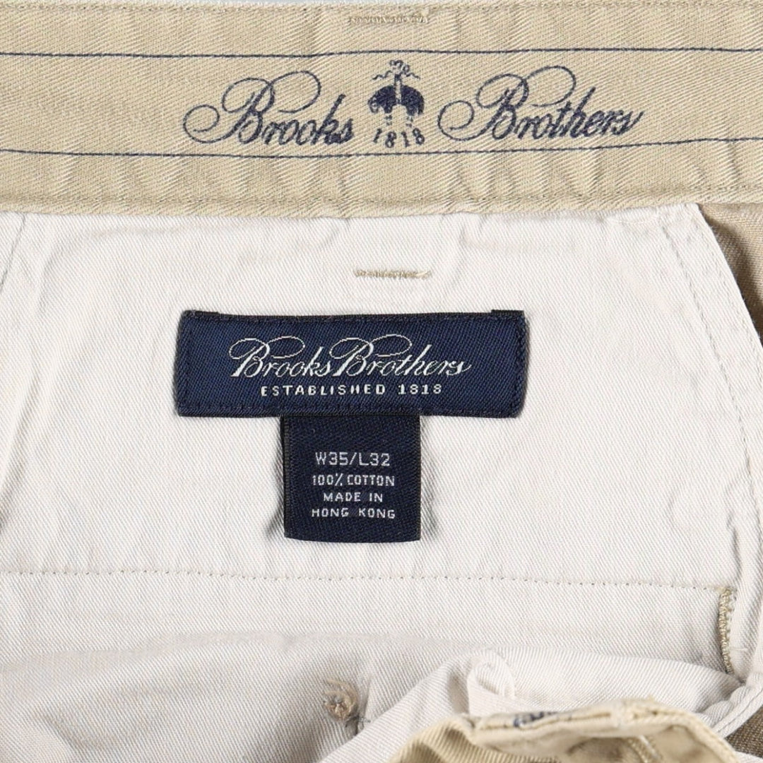 Brooks Brothers Two-pleat Chino Pants, Men's, Size W35 cotton Beige type Vintage Second Hand