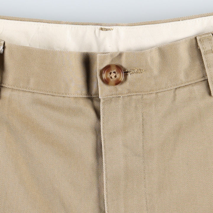 90s-00'S LLBean CLASSIC FIT Two-Pleat Chino Pants, Men's Size W34 (approx.), Vintage cotton Beige type Vintage Second Hand