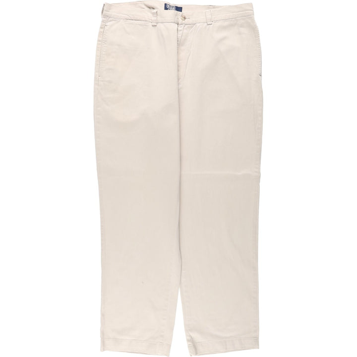 Ralph Lauren POLO by Ralph Lauren Chino Pants, Two-Pleat, Men's Size W39 (approx.) cotton ivory Vintage Second Hand