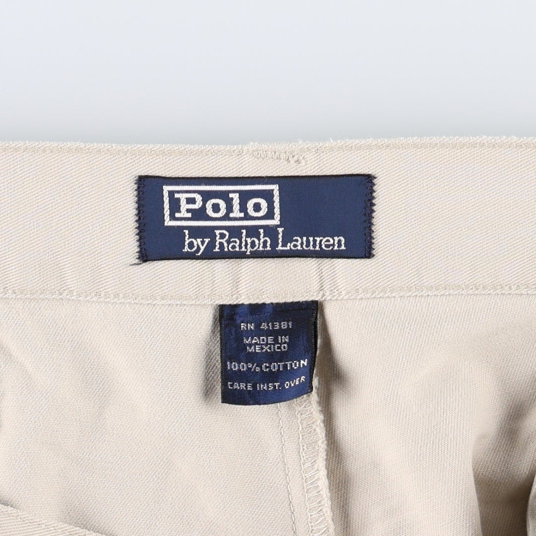 Ralph Lauren POLO by Ralph Lauren Chino Pants, Two-Pleat, Men's Size W39 (approx.) cotton ivory Vintage Second Hand