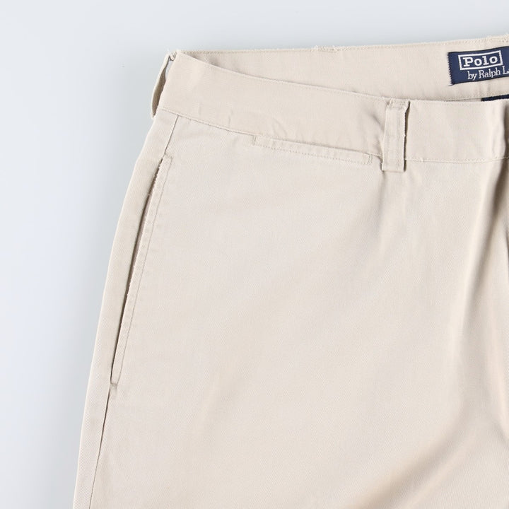 Ralph Lauren POLO by Ralph Lauren Chino Pants, Two-Pleat, Men's Size W39 (approx.) cotton ivory Vintage Second Hand