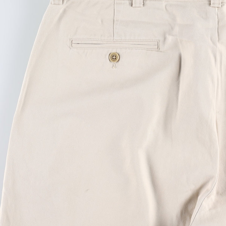 Ralph Lauren POLO by Ralph Lauren Chino Pants, Two-Pleat, Men's Size W39 (approx.) cotton ivory Vintage Second Hand