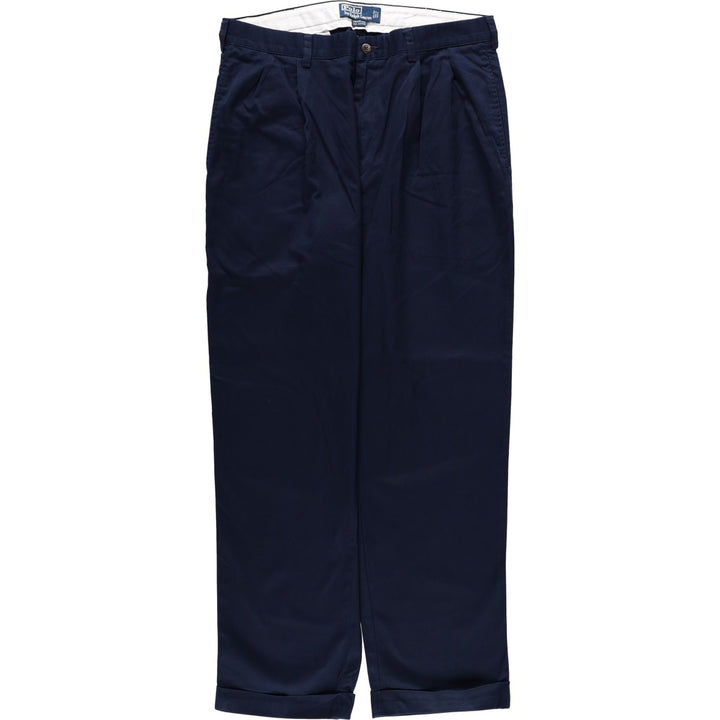 Ralph Lauren POLO by Ralph Lauren HAMMOND PANT, two-pleat chino pants, men's w36 equivalent cotton navy blue type Vintage Second Hand