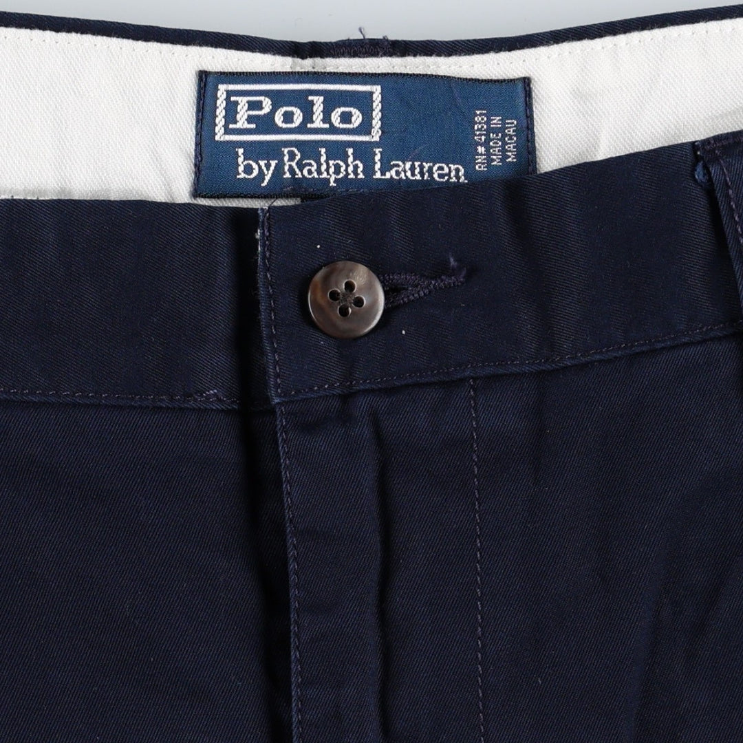Ralph Lauren POLO by Ralph Lauren HAMMOND PANT, two-pleat chino pants, men's w36 equivalent cotton navy blue type Vintage Second Hand