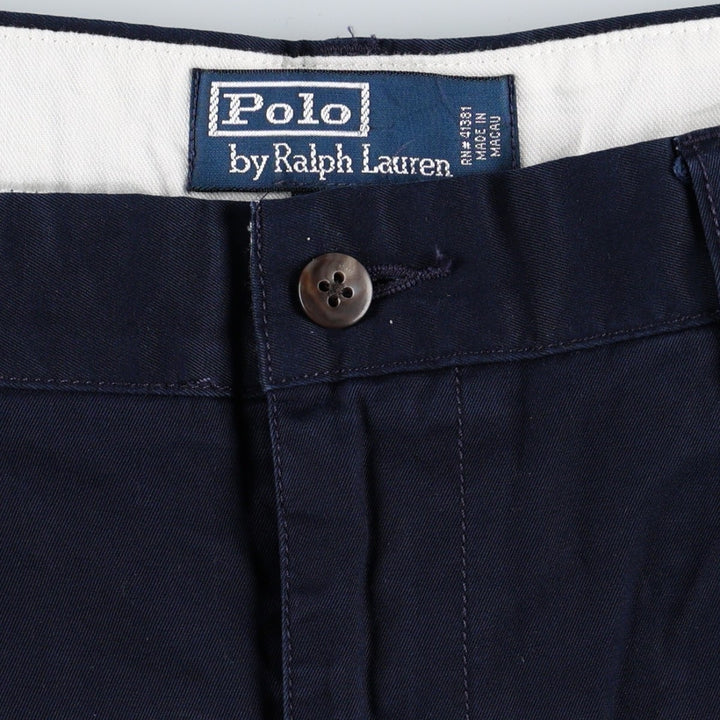 Ralph Lauren POLO by Ralph Lauren HAMMOND PANT, two-pleat chino pants, men's w36 equivalent cotton navy blue type Vintage Second Hand