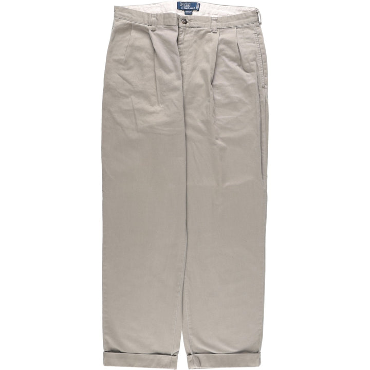 Ralph Lauren POLO by Ralph Lauren HAMMOND PANT, two-pleat chino pants, men's w36 equivalent cotton gray type Vintage Second Hand