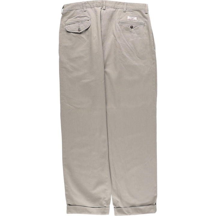 Ralph Lauren POLO by Ralph Lauren HAMMOND PANT, two-pleat chino pants, men's w36 equivalent cotton gray type Vintage Second Hand
