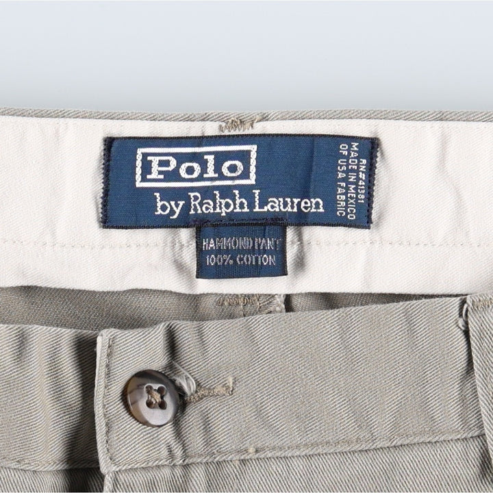 Ralph Lauren POLO by Ralph Lauren HAMMOND PANT, two-pleat chino pants, men's w36 equivalent cotton gray type Vintage Second Hand