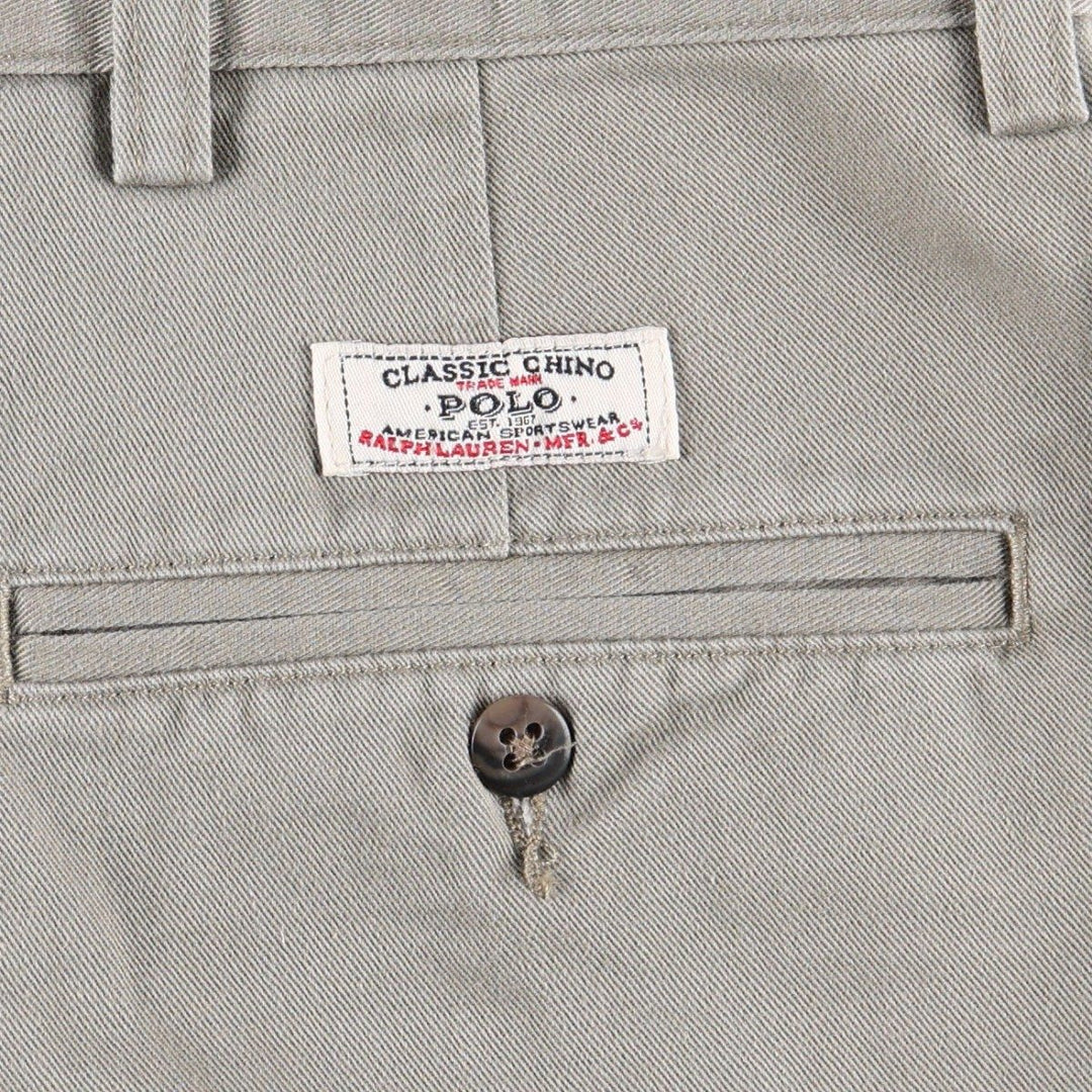Ralph Lauren POLO by Ralph Lauren HAMMOND PANT, two-pleat chino pants, men's w36 equivalent cotton gray type Vintage Second Hand