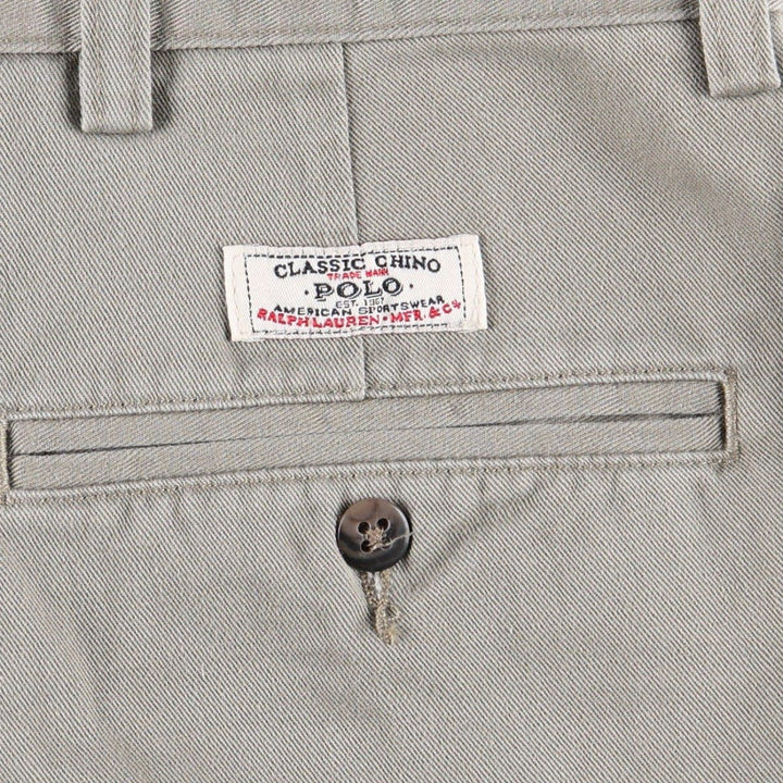 Ralph Lauren POLO by Ralph Lauren HAMMOND PANT, two-pleat chino pants, men's w36 equivalent cotton gray type Vintage Second Hand