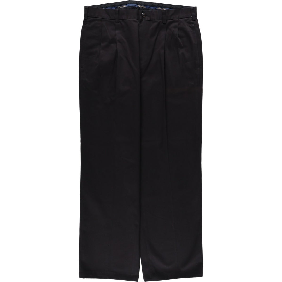 Brooks Brothers ADVANTAGE CHINO ELLIOT Two-Pleated Chino Pants, Men's, Size W35 cotton black type Vintage Second Hand