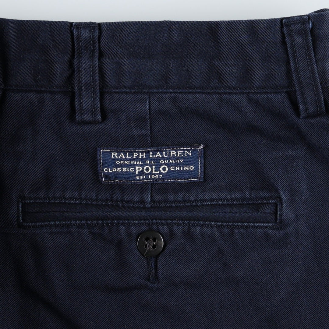 Ralph Lauren Polo by Ralph Lauren HAMMOND PANT Two-pleat Chino Pants Men's W37 (approx.) cotton navy blue type Vintage Second Hand